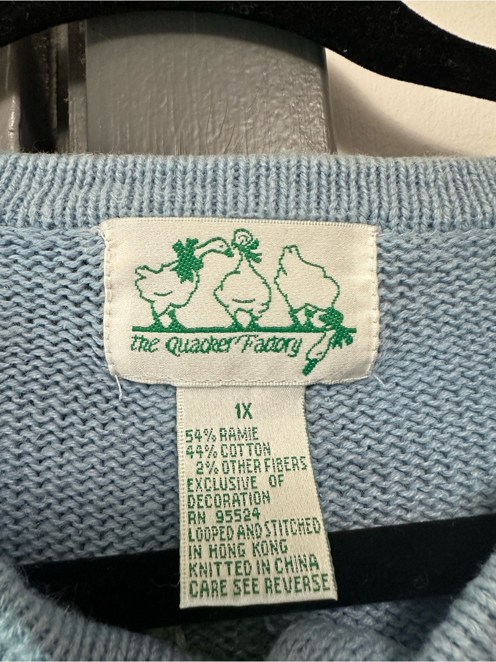 Vintage The Quacker Factory Winter Snowman Light Blue Women's Cardigan Sweater - Picture 4 of 6